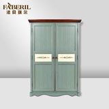 欧式田园风格衣柜全实木质定制地中海风格家具组合美式乡村小衣柜