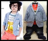 特价2016春夏中大童男童韩版中袖儿童小西装海军风外套长袖