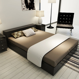 索曼1.8双人板式床 简约现代1.5 日式小户型1.2单人储物榻榻米床
