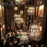 美式乡村复古水晶鸟笼吊灯中式铁艺创意茶楼酒店餐厅客厅楼梯吊灯