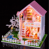 DIY小屋别墅大型拼装房子手工木质模型男生送女生日创意礼物玩具