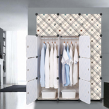 冠腾衣柜简易组装折叠布衣橱单人塑料魔片树脂钢架卧室组合大衣柜