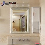 靓晶晶墙镜浴室镜卫生间镜子壁挂欧式木质镜框装饰镜 洗漱镜挂镜
