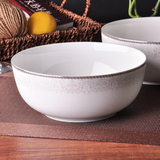 家用创意陶瓷骨瓷泡面碗大汤碗饭碗景德镇7英寸碗中式套装餐具