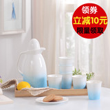 陶瓷色釉冷水壶套装创意骨瓷水杯水具套装家用加厚耐热凉水壶水杯