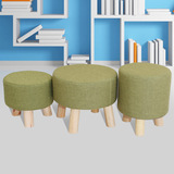 创意小圆凳意换鞋凳时尚实木矮凳布艺凳子沙发凳简约板凳家用方凳