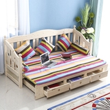 实木可折叠沙发床1.2 小户型单人沙发床多功能沙发懒人欧式沙发床