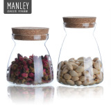Manley透明大号玻璃瓶子密封罐厨房杂粮防潮储物罐茶叶奶粉密封罐