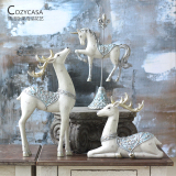 清汤卧果 欧式法式浪漫麋鹿动物摆件 家居客厅创意装饰品样板房
