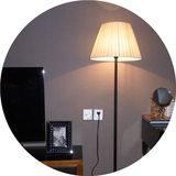 时尚简约客厅卧室床头落地灯创意宜家LED智能遥控布艺台灯