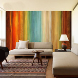 大型壁画抽象美式彩虹现代个性办公室墙纸壁纸电视客厅卧室背景墙