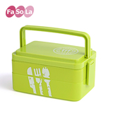 日本Fasola三层饭盒手提便携便当盒大容量学生保温桶塑料微波餐盒