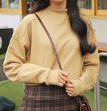 韩国ulzzang学院风秋冬装小高领长袖纯色卫衣女学生宽松套头T恤