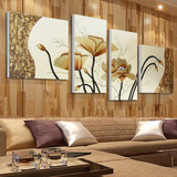 沙发背景墙立体装饰画客厅现代简约手绘浮雕画无框画皮画金色年华