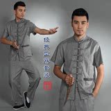 复古亚麻男士唐装套装夏装男士短袖棉麻中式汉服中国风居士服套装