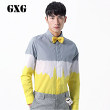 GXG[特惠]男装热卖 男士时尚黄白色斯文休闲长袖衬衫#41203319
