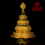 西藏佛教用品 密宗法器 供品精品铜镀金曼扎盘\曼达供曼茶罗