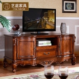 美式乡村电视柜实木 1.4米欧式卧室电视机柜组合 客厅储物地柜