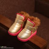 2015冬款韩版儿童雪地靴男童鞋短靴女童靴子防水中筒靴宝宝鞋棉鞋
