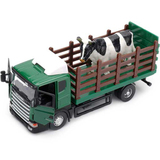 新款 俊基 1:43  奶牛运输车 货车合金汽车模型玩具6621奶牛车