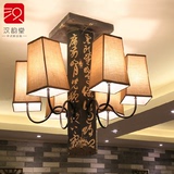 新中式古典吊灯客厅书房会所餐厅茶楼酒店会所大厅吸顶灯仿古灯具