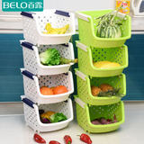 百露水果蔬菜收纳架 厨房置物架多层加厚塑料蔬菜架子 储物整理筐