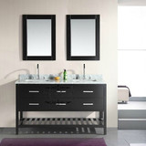 美欧式大理石双人卫浴柜组合橡木落地浴室柜双盆洗手盆组合