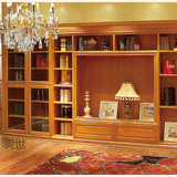纯实木书柜书架置物柜定做简约欧式书房整体家具组合定制