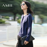 Amii[极简主义]秋季新款圆领纯色休闲弹力直筒显瘦卫衣女11692412