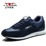 G.N.Shi Jia/公牛世家男鞋正品韩版运动鞋子真皮增高耐磨跑鞋男潮
