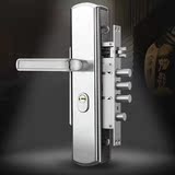 包邮304不锈钢防盗门锁套装 大门锁入户门套装锁机械门锁上提反锁