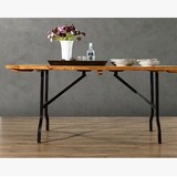 LOFT工业复古风格工作台 法式铁艺老木头书桌做旧家具餐桌办公桌