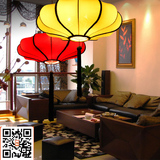 中式布艺吊灯中国风明清宫廷灯笼古典布艺东南亚灯具客厅餐厅吊灯