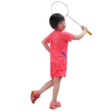 李宁儿童羽毛球服短袖男女童款羽毛球衣正品速干运动服训练服上衣
