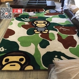 个性潮牌logo加厚日本安逸猿bape猴客厅茶几卧室床边地毯特价定制