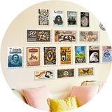 个性邮票装饰贴纸贴画 客厅电视沙发背景墙书房餐桌门卧室墙贴纸