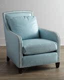 法式新古典单人沙发椅 复古休闲椅书房椅 美式进口环保PU皮沙发椅