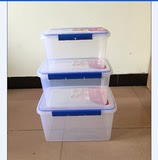 加高透明塑料保鲜盒长方形收纳盒储物盒食品密封盒米桶批发
