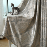 【帘众】欧式人造丝提花客厅银灰色成品定制窗帘布料遮光特价清仓