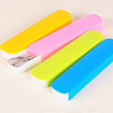 筷子勺子套装 便携式不锈钢餐具盒套装塑料旅行环保抽拉式