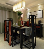 新中式餐桌椅组合酒店会所样板房售楼处实木欧式现代新古典长方桌