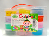 儿童彩色水晶彩泥 12色环保透明橡皮泥 创意透明捏泥 过家家玩具