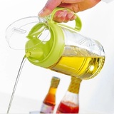 茶花玻璃油壶防尘翻盖油罐小防漏油厨房用品酱油壶调味瓶醋瓶油瓶