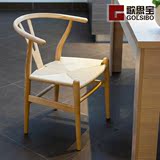 歌思宝 简约创意实木餐椅 Y椅  水曲柳实木椅 休闲咖啡厅靠背椅