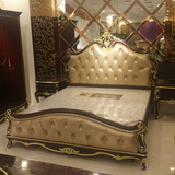 欧式婚床实木床 美式新古典皮艺双人床 1.8米卧室公主床田园皮床