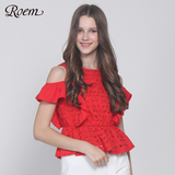 商场同款ROEM韩国罗燕新品淑女蝙蝠袖衬衫RCYW62402M专柜正品