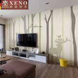 西诺大型墙纸艺术壁画 客厅沙发电视背景墙卧室床头墙纸 森林小鹿