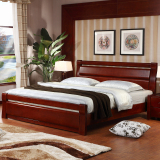 中式实木床1.5米全实木床1.8米储物床双人床中式高箱床实木床柏木
