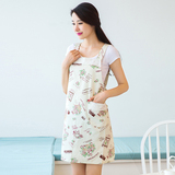 韩版时尚围裙厨房成人罩衣纯棉无袖防水防油工作服围裙定制包邮女