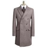 韩国代购男装秋冬新品时尚休闲男士双排扣高端外套修身羊毛呢大衣
